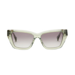 Kitty Rectangular Cat Eye Sunglasses Crystal Green
