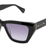 Kitty Rectangular Cat Eye Sunglasses Black