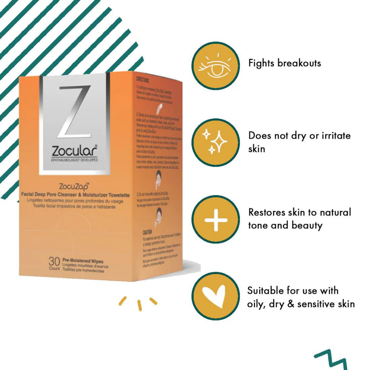 The ZocuZap Facial Wipes