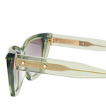 Kitty Rectangular Cat Eye Sunglasses Crystal Green