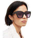 Minerva Square Cat Eye Sunglasses Matte Black