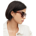 Minerva Square Cat Eye Sunglasses Classic Tort