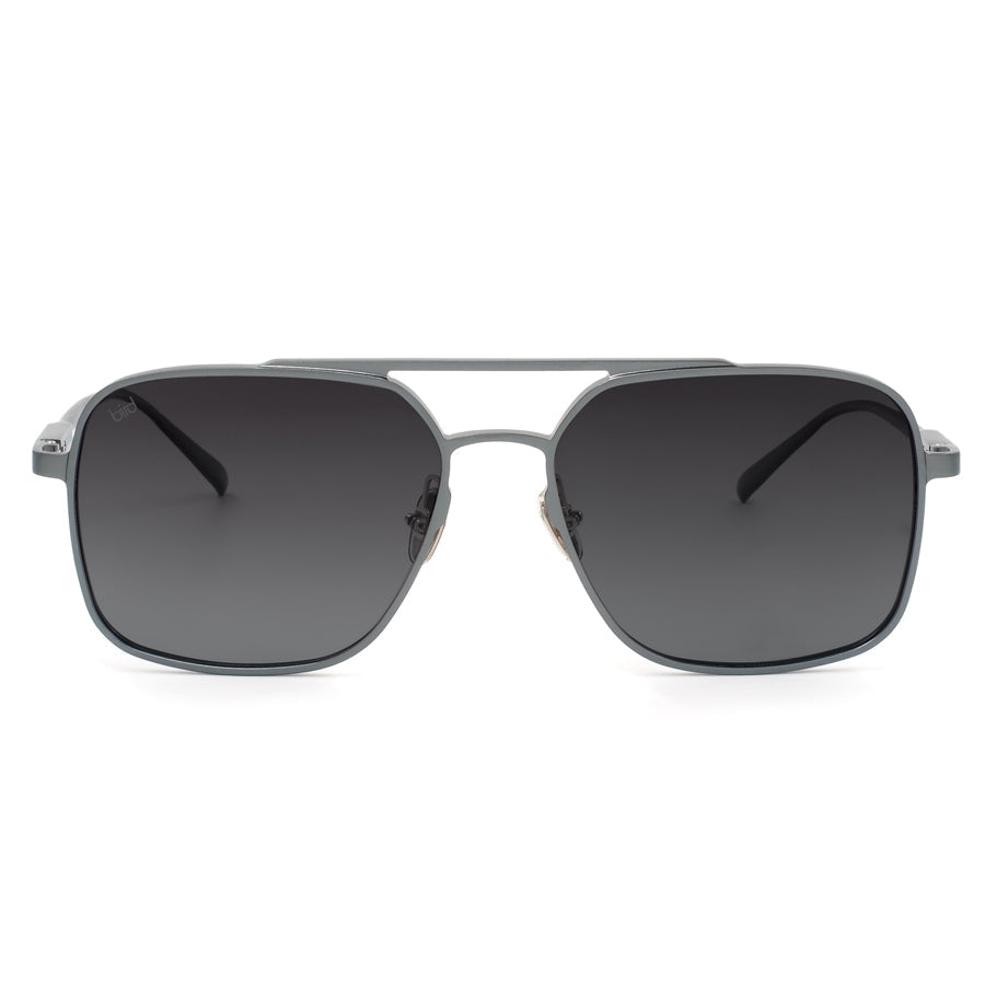 Large square metal sunglasses front product view