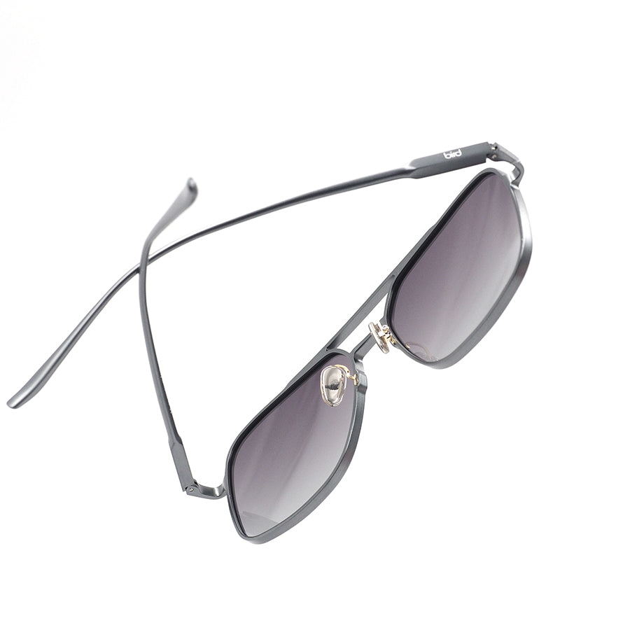 Large square metal sunglasses rear product view