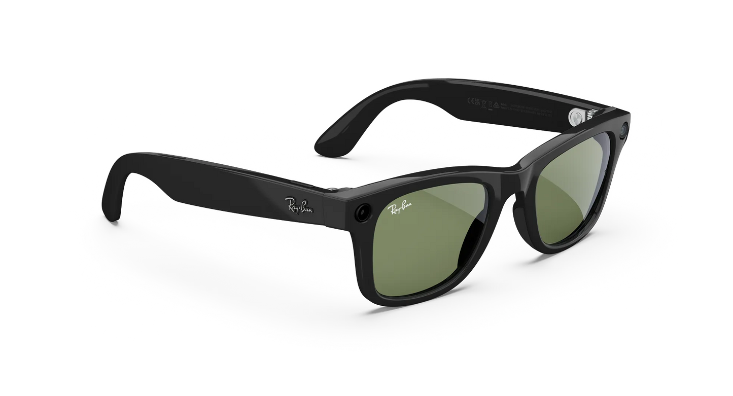 Ray-Ban Meta Wayfarer (Gen 2) – Shiny Black (G-15 Green Lenses)